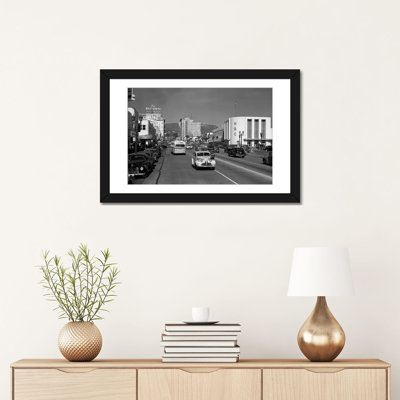 " 1940s Street Scene View Down Vine Street NBC Studio The Broadway Hotel Near Sunset Boulevard Hollywood Los Angeles USA " by Vintage Images