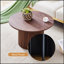 Table basse moderne avec un diamètre de 27,5 pouces, un panneau de fibres à densité moyenne et des pieds cylindriques pour une esthétique et une fonctionnalité à la maison