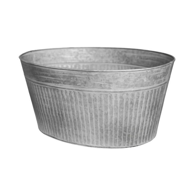 Outdoor Galvanised Trough H23cm W38cm, 23cm H x 49cm W x 14.96cm D