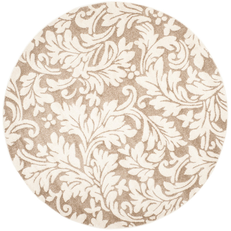 Tapis performance à motif floral Carman, Rond 7 pi