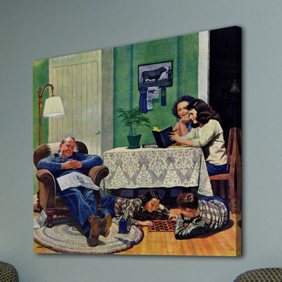 " After Dinner At The Farm " by John Falter Painting Print