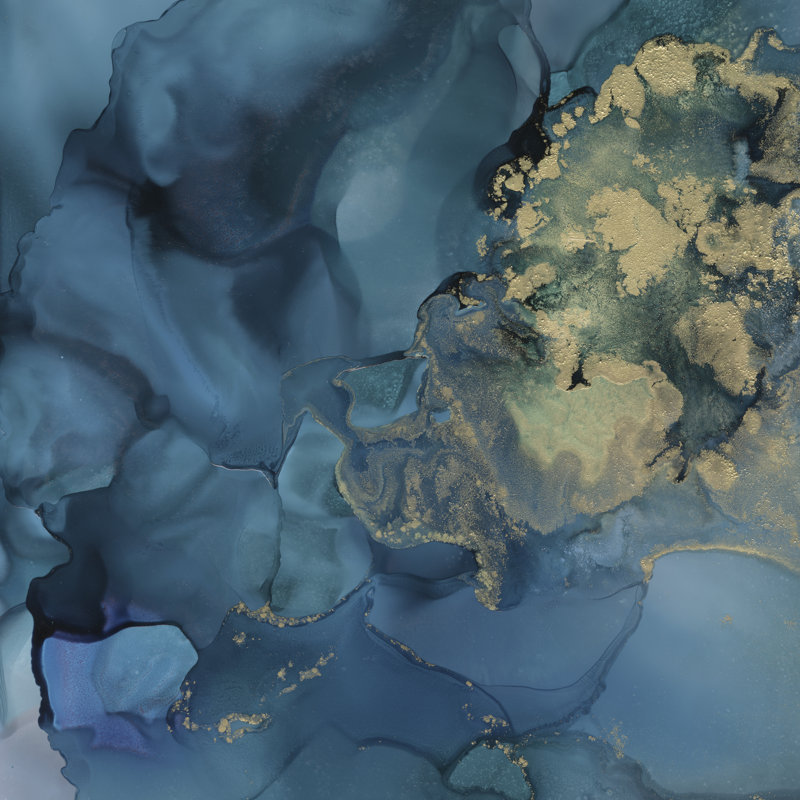 UA UK Aquamarine Drift II by Victoria Borges - Wrapped Canvas Painting, 30cm H x 30cm W x 3.8cm D