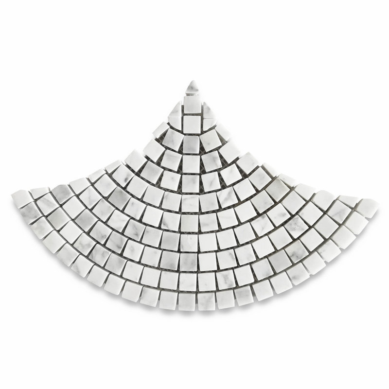 7" x 13" Marble Fish Scale Mosaic Wall & Floor Tile