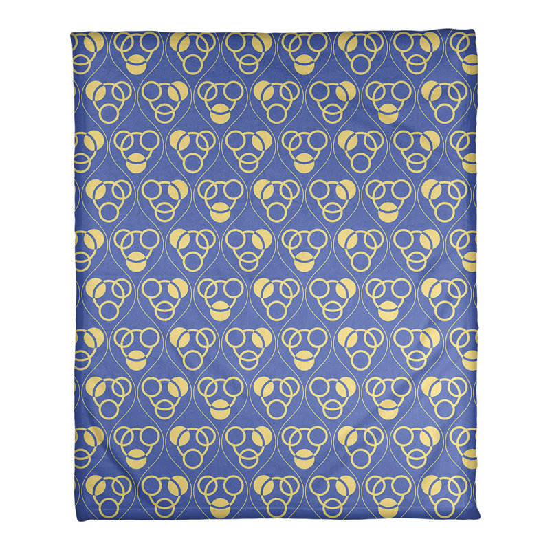 Couverture polaire à cercles classiques, l 60 po x L 80 po, Bleu / Jaune