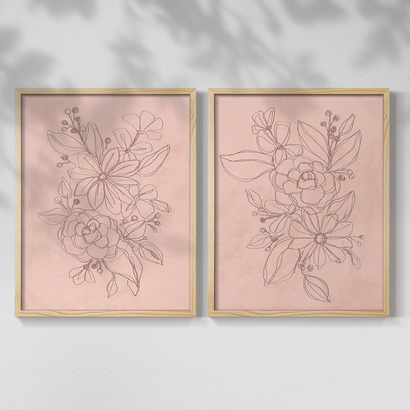 «Rosetone Blossoms I», reproduction encadrée de qualité supérieure - prête à être accrochée - aucun clou requis - aucun clou requis