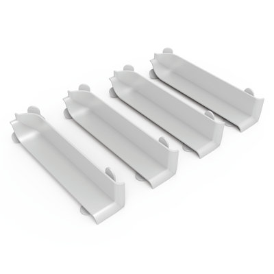 Coin intérieur en aluminium argenté mat (ensemble de 4)