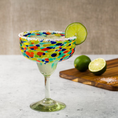Verre mexicain soufflé à la main Carnival Margarita