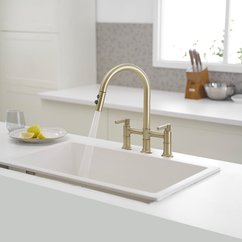 Robinet de cuisine VIBRANTBATH, Or brossé