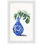 « Vase bleu avec orchidées blanches », reproduction d’art aquarelle encadrée aleyska