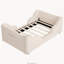 Lit de tout-petit pour enfant avec sac de rangement, lit de bébé rembourré de sécurité pour 1-6 ans, beige