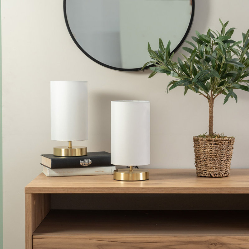 Romica Metal Table Lamp, Navy, Brushed Chrome, Yes