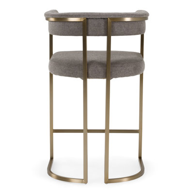 Byron - Tissu gris moderne + comptoir en laiton antique