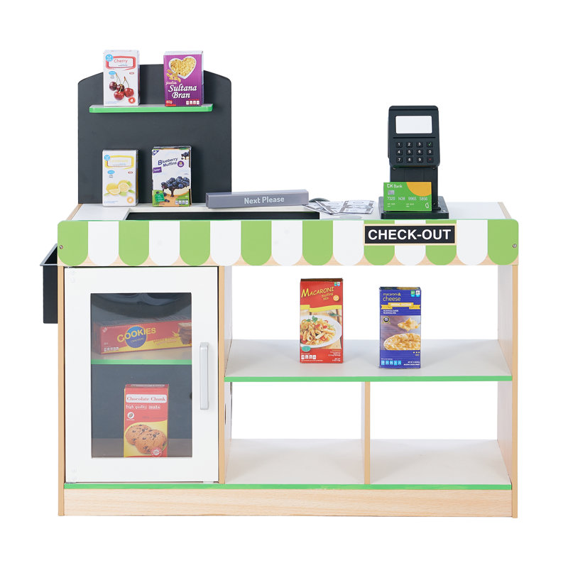 Teamson Kids Cashier Austin Interactive Pretend Play Checkout Counter Stand with 26 Accessories