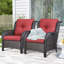 Chaises longues d'extérieur en rotin avec coussins Deb Wicker-397565553-397565555