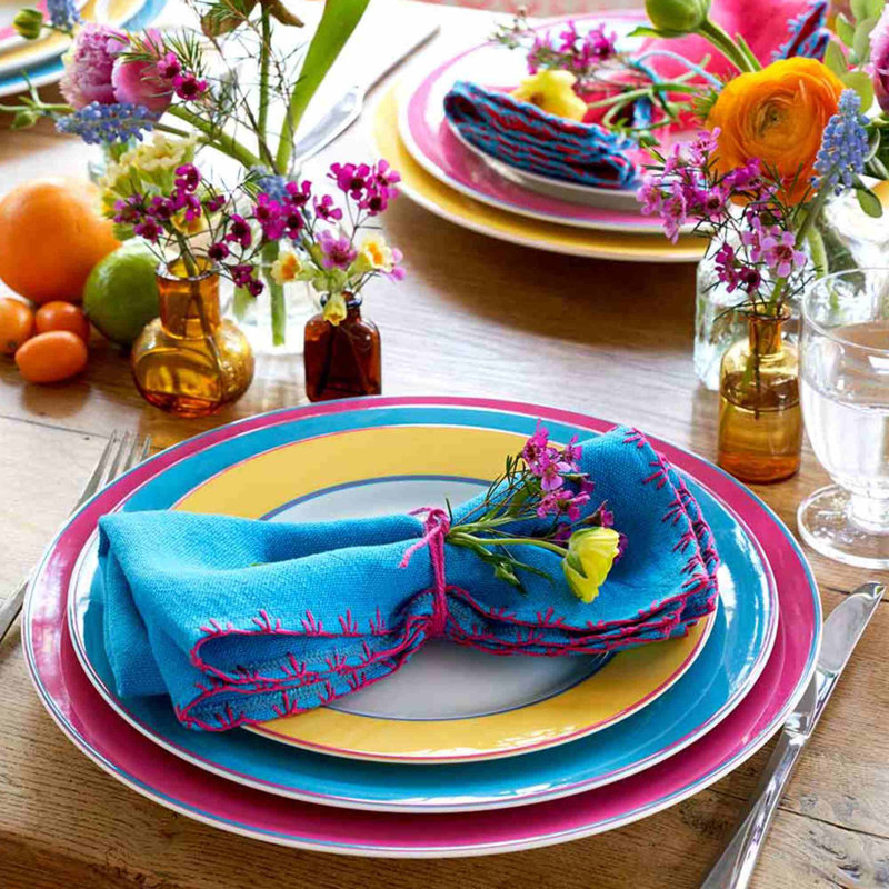 11.5" Dinner Plate in Yellow, Blue