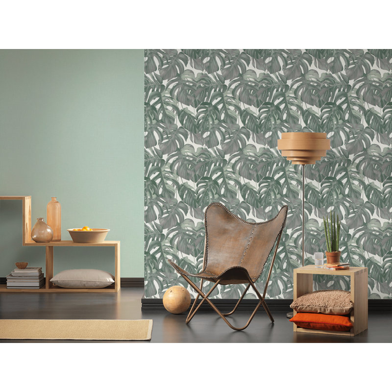 Dream Again 1005cm x 53cm Matte Wallpaper Roll, Green/White/Grey