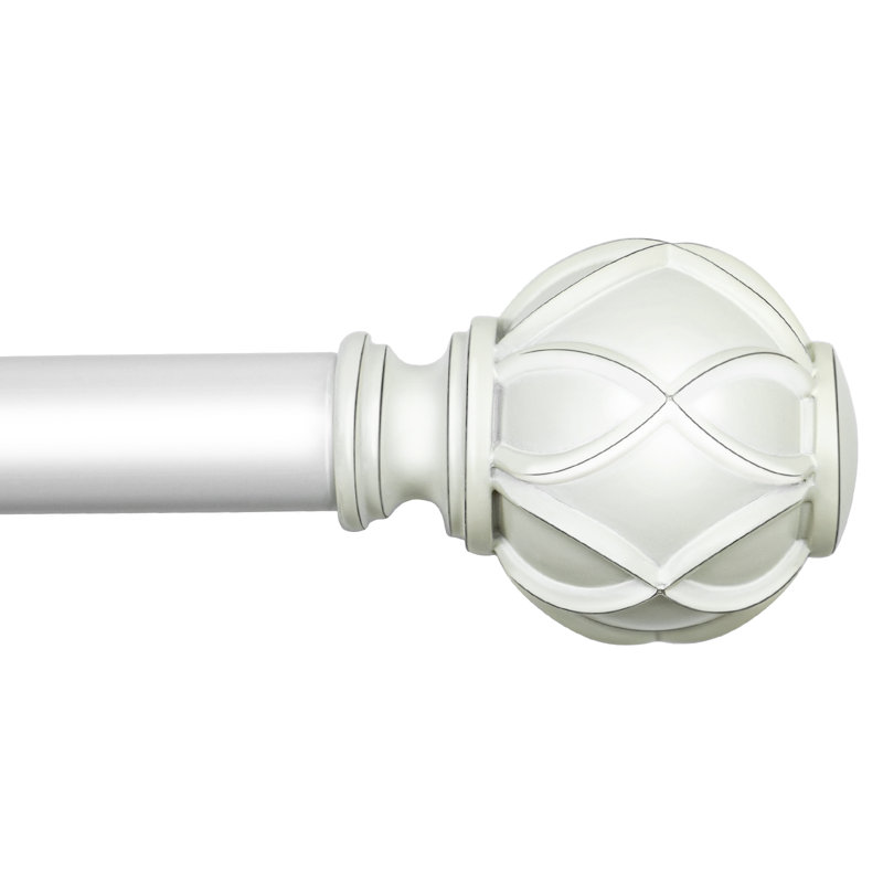 Tringle à rideaux simple réglable 1 po Saniyah, 36" - 72", Blanc