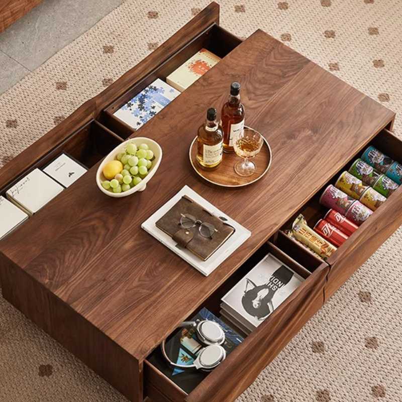 Solid wood tea table with minimalist design