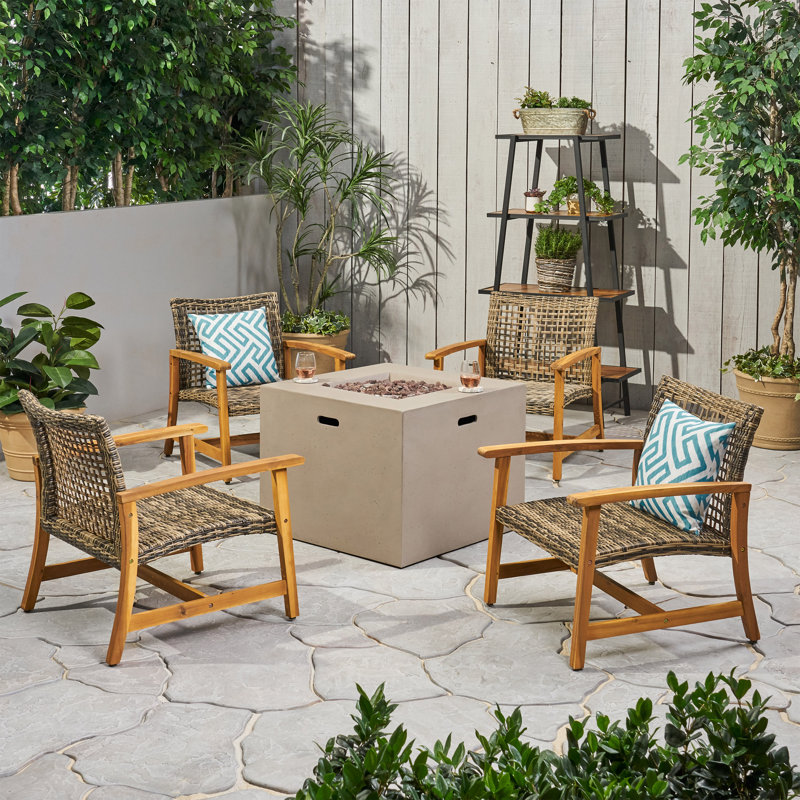 Gailey 4 - Person Patio Conversation Set, Grey