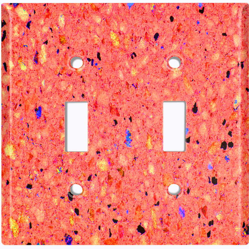 Patterned 2 - Gang Toggle Light Switch Standard Wall Plate, Red/White
