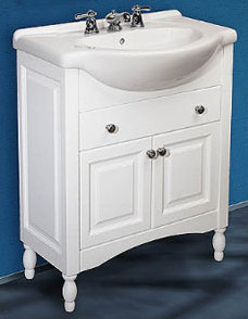 Base de meuble-lavabo simple à profondeur étroite Simpkins seulement, 26 po, Blanc