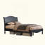Structure de lit en bois avec tête de lit, lit plateforme rétro, tête de lit arquée traditionnelle et pied de lit, grand rangement sous le lit, aucun sommier tapissier requis, assemblage facile-2053934579-2053934577