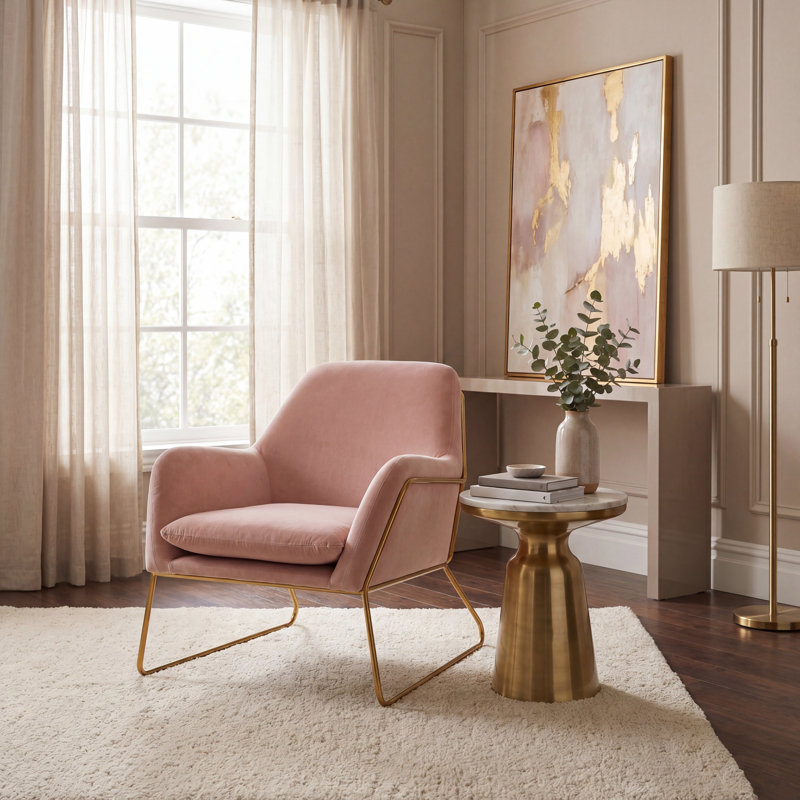 Flagg Velvet Armchair, Blush