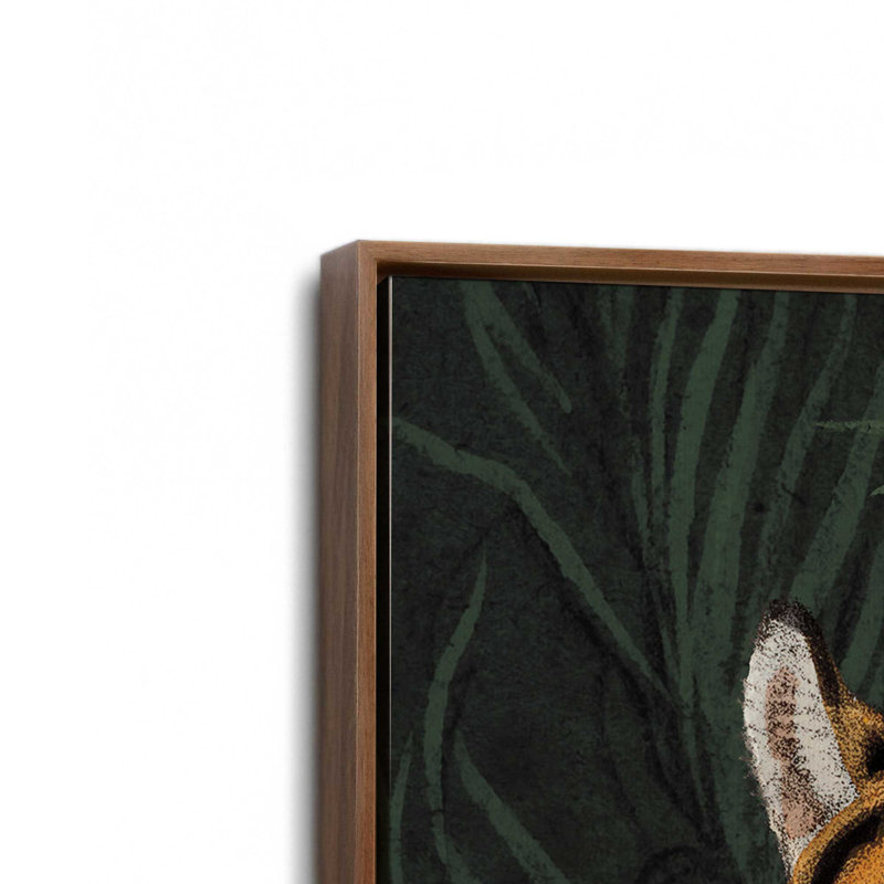 Reproduction d'art sur toile Jungle Cat Bust II par Wild Apple, H 12 po x l 12 po, Cadre flottant, Brun