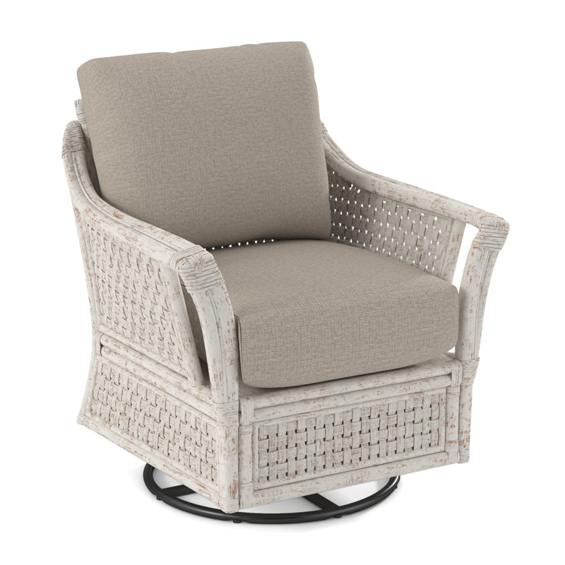 Boca Upholstered Swivel Armchair, Elite Ivory; 0321-91, Antique Frost White