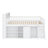 Elevated Loft Bed with Built-In Organizer Shelves and LED Accent Headboard-1127713822