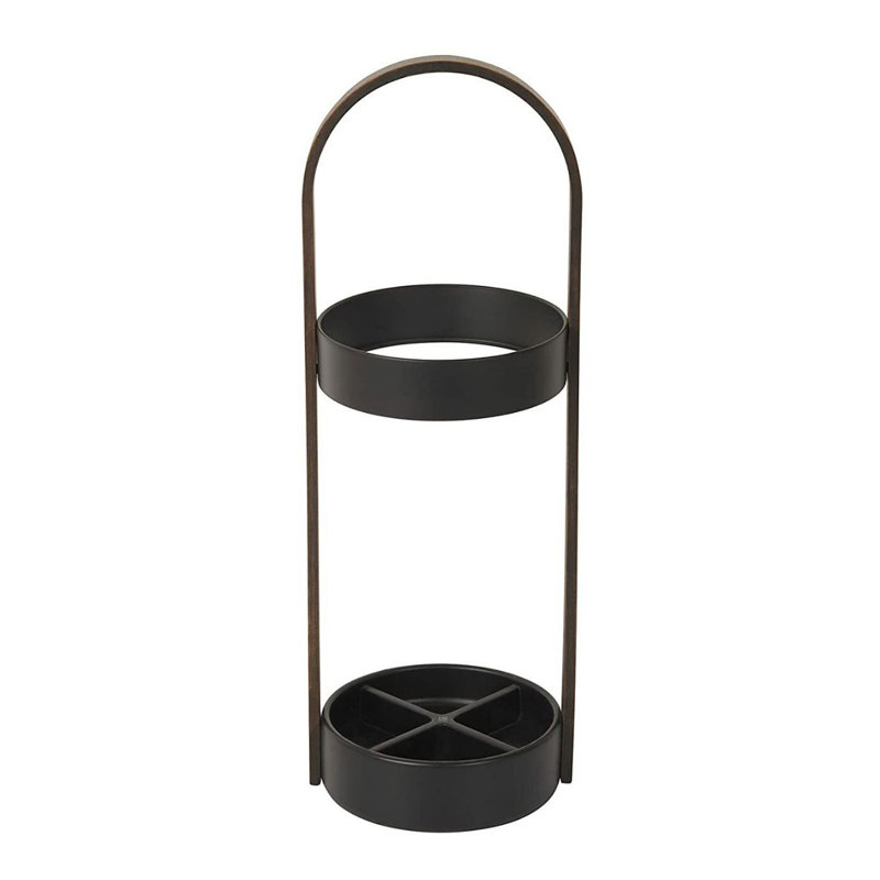 Bellwood Resin-Based Water-Resistant Umbrella Stand with Wood Veneer