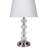 28.5" Satin Nickel-Finish Orb Metal Table Lamp with Linen Shade