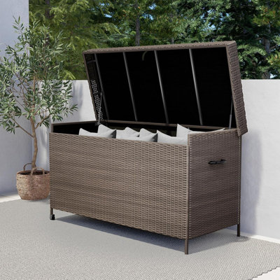 Olilawn 170 Gallon Deck Storage Box Outdoor Storage Box Patio Storage Deck Box Indoor Wicker Storage Bin Patio Storage Box For Patio Furniture Cushions Garden Tools Pool Accessorie
