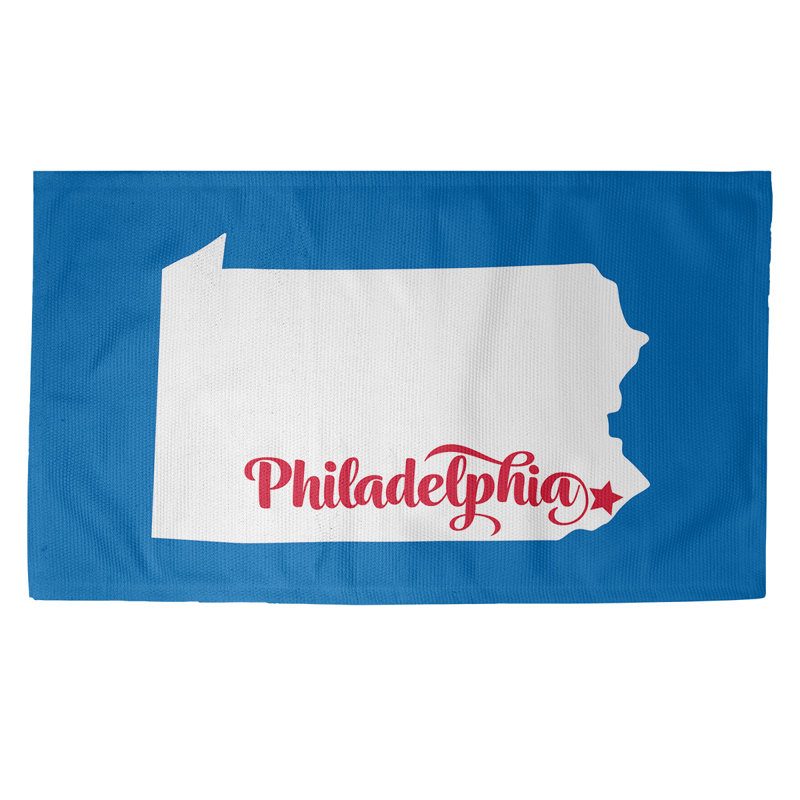 Tapis bleu zone philadelphia sports, Rectangle 5 pi x 7 pi