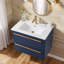Meuble-lavabo simple mural 30 po avec plateau en céramique