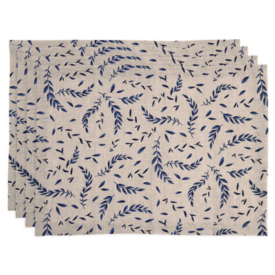 Coastal Leaves - 100% Pure Linen Placemats