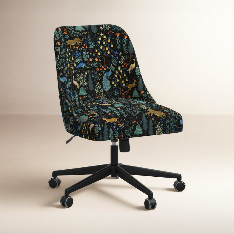 Chaise de bureau Brynn, Lin noir Menagerie RPC, Noir