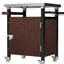 Chariot extérieur pour barbecue avec plateau imperméable - Roues de service mobiles et crochets de rangement pour table en acier inoxydable