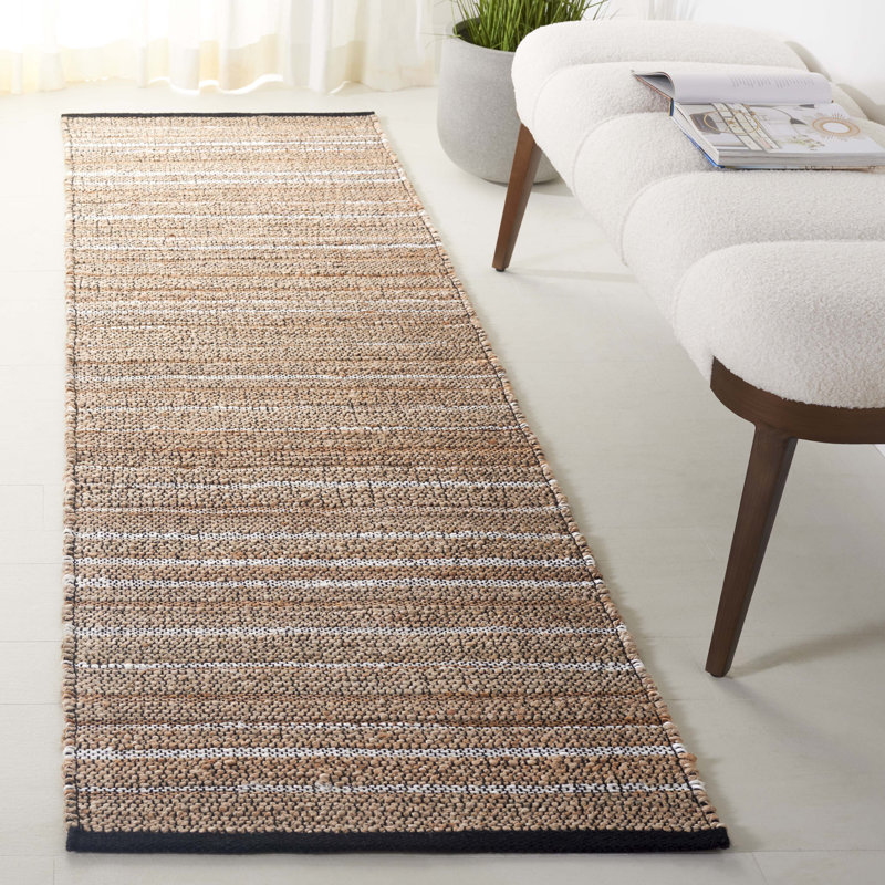 Erleen Flat Weave Jute/Cotton Rug in Light Brown/Beige, Runner 2'3" x 8'