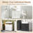 Under Sink Cabinet Vanity Unit Bathroom Cabinet with 2 Shutter Doors, White