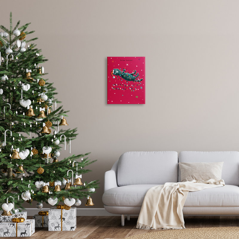 «Feline Festive Christmas Cat On», impression, H 20 po x l 16 po x P 1,5 po