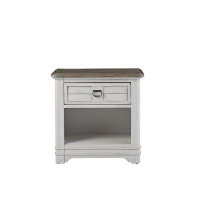 Meadowbrook One Drawer Nightstand - Antique Sand by Rosalind Wheeler
