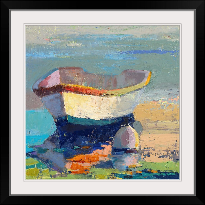 « Carwell Bottle Green Boat » par Beth A. Forst - reproduction d'art, H 20" x l 20", Impression encadrée, Noir
