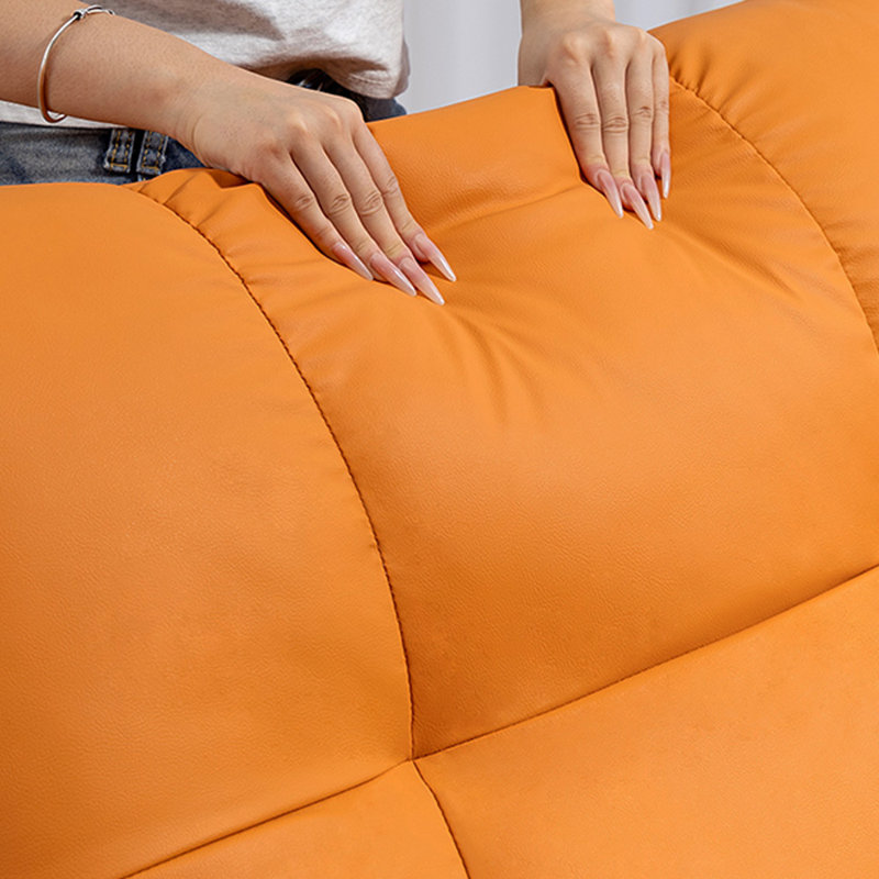 Single Manual Living Room Faux Leather Recliner, Orange