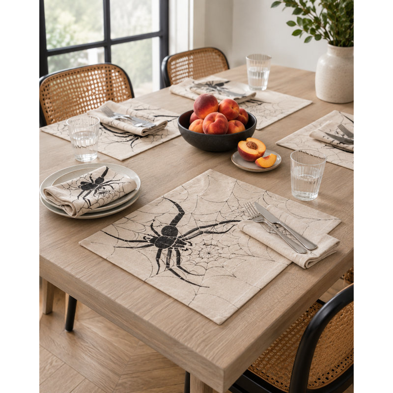 Napperon d’Halloween en toile 20 po, Blanc