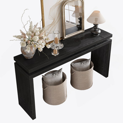 Exquisitely Crafted Farmhouse Console Table With Double Board Suspension Design, Ideal For Entryways And Living Rooms, Offering Storage And Display Space