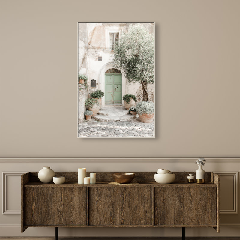 Mint Door I High-Gloss Frameless Acrylic Glass Wall Art Architecture Print by Oliver Gal, Ready to Hang, 10 x 15, 11"H x 16"W