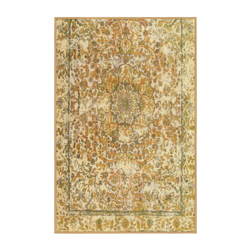 Tapis contemporain orange, Rectangle 5 pi x 7 pi