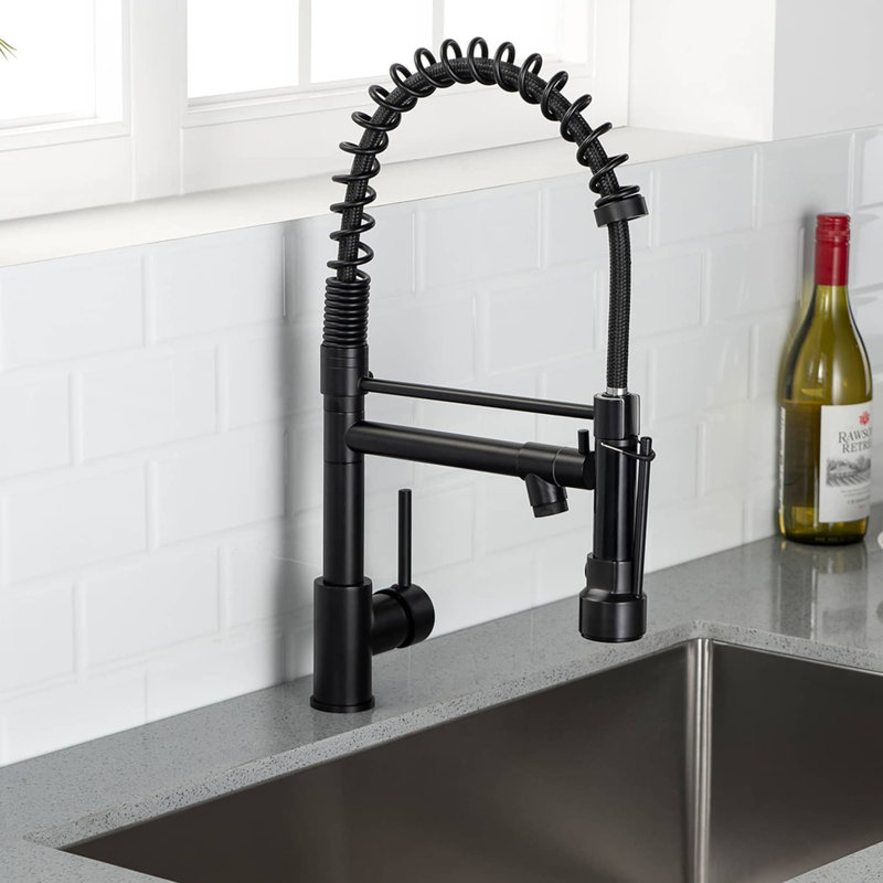 AWZTOO Pull Down Kitchen Faucet, Matte Black