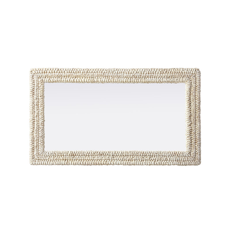 Rectangle Cornhusk Mirror in Linen White, 42" x 24"